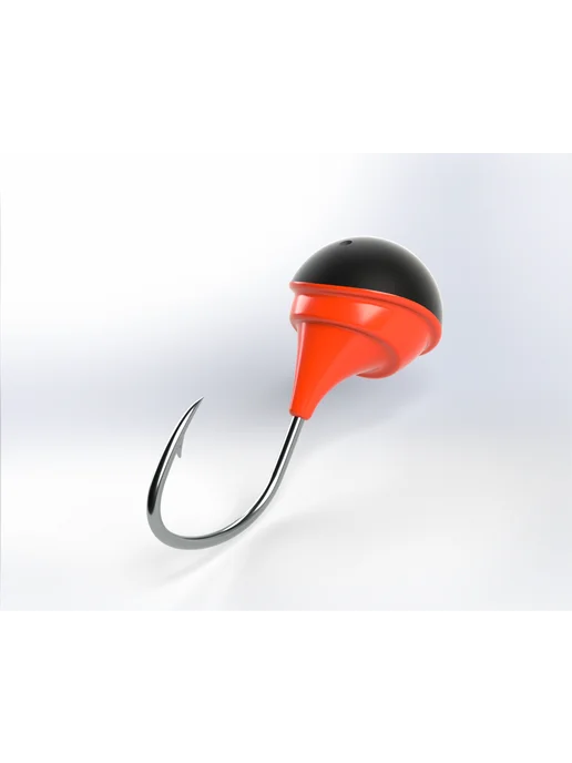 Levsha - NN Свинцовая Мормышка Чупс (Chups), 1гр, чёрно-красный Fluo +, 1 г, фото 3
