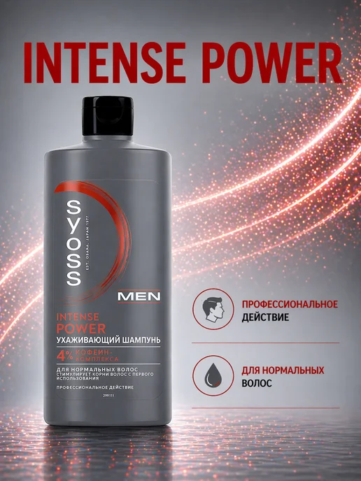 Шампунь мужской SYOSS Intense Power MEN 440мл, 440 мл