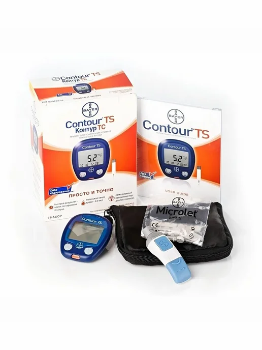 contour TS Глюкометр Контур ТС (Contour TS) с прокалывателем и ланцетам…, синий, фото 2