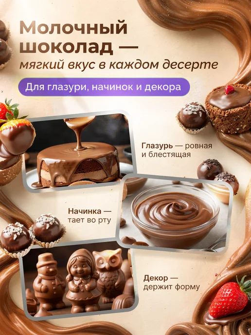 Шоколад и К Шоколад молочный 31.7% бельгийский 3кг в каллетах, 5 кг, фото 6