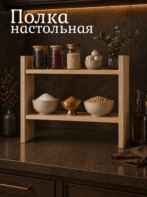 DIAL STORE Полка настольная дуб сонома, бежевый