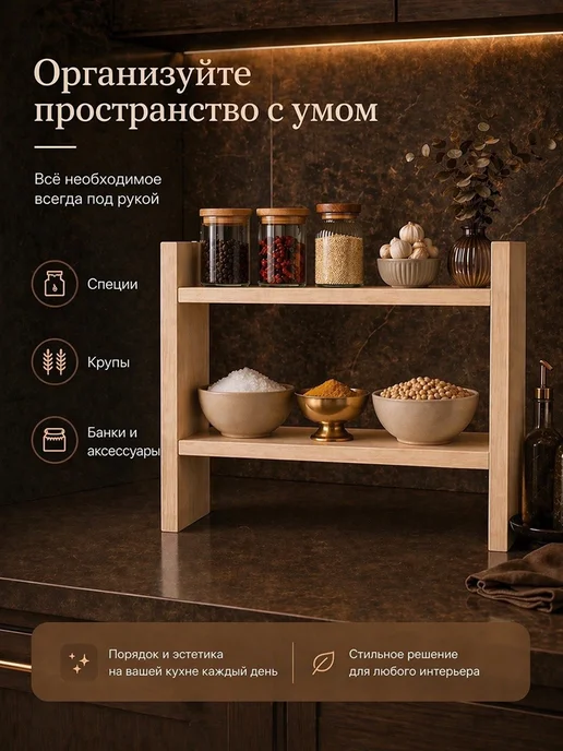 DIAL STORE Полка настольная дуб сонома, бежевый, фото 5