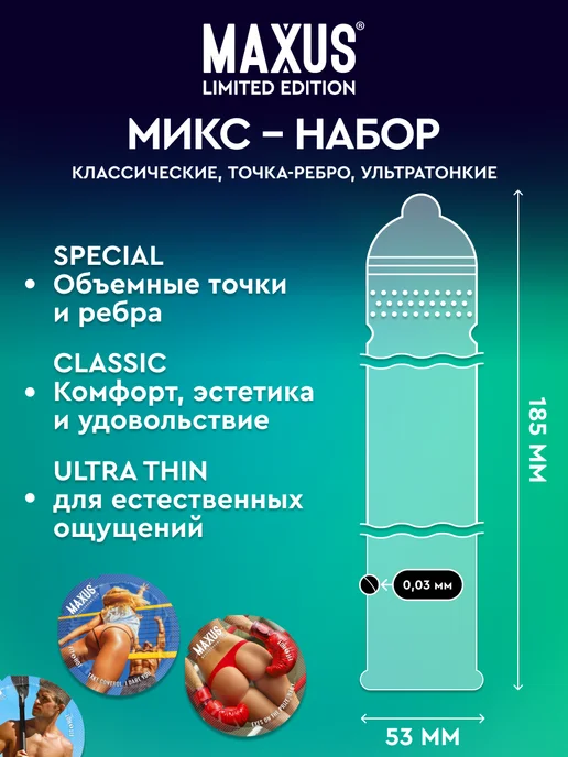 Maxus Презервативы микс набор Fit and Hot Collection, 50 шт, 50 шт, фото 7