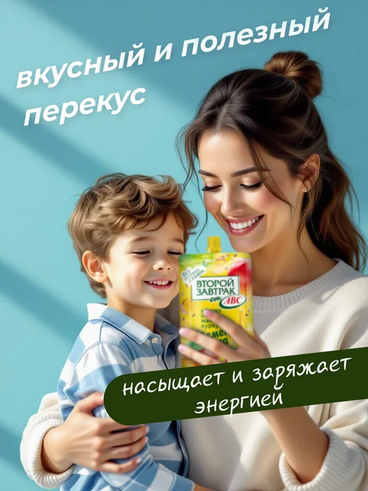 АВС Фруктовое пюре без сахара яблоко-банан-манго, 6 шт, фото 3