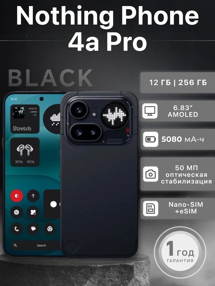 Смартфон NothingPhone 4A Pro 12/256Gb Black