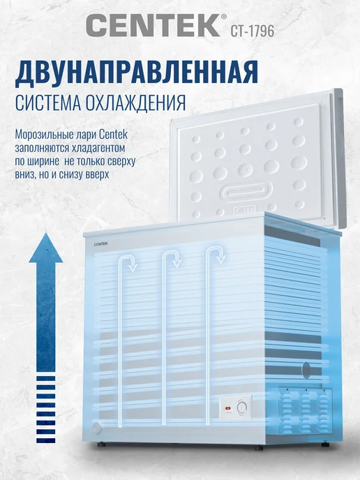 Морозильная камера 2в1 Ларь/Холодильник 380л, на колесиках, 3 корзины, CENTEK CT-1796, удобный горизонтальный морозильник, полная гарантия, белый, 380 л, фото 8