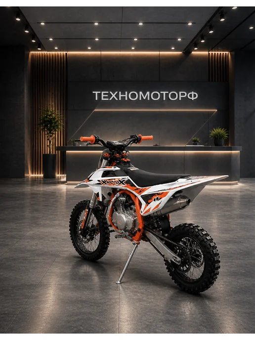 ТЕХНОМОТОРФ Питбайк X-MOTOS 125 14 12 JET механика, серый, фото 3