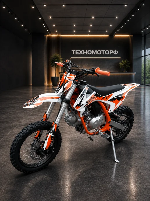ТЕХНОМОТОРФ Питбайк X-MOTOS 125 14 12 JET механика, серый, фото 4
