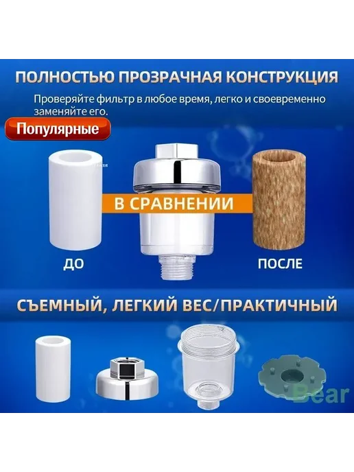 Механический фильтр для душа, 5 мкм, вариант, фото 3