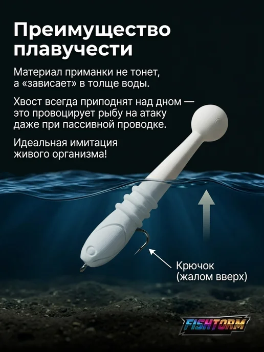 FishTorm Силиконовые приманки для мормышинга и микроджига, зеленый, фото 2