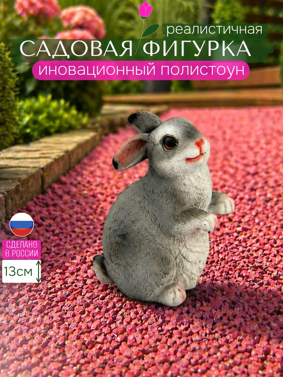 Садовые фигурки кролик для дачи и огорода