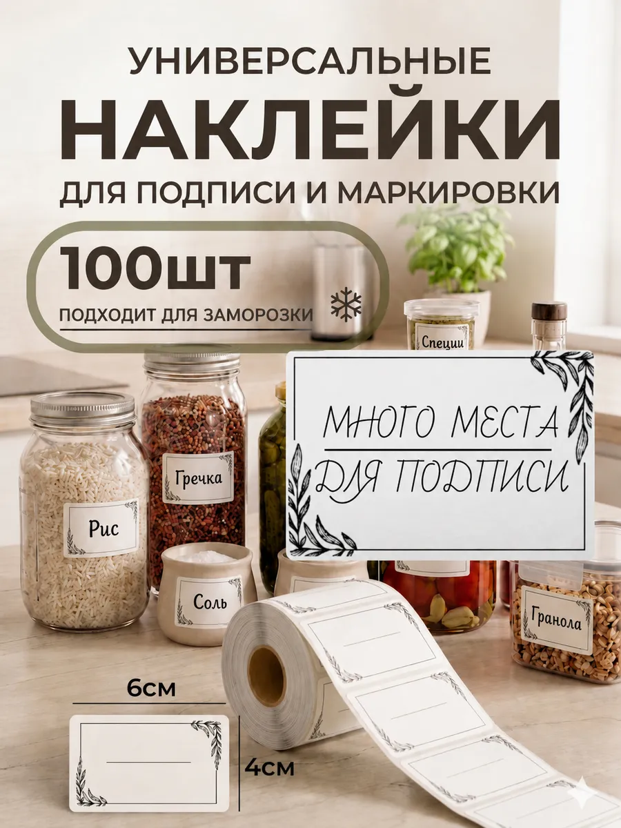 Наклейки для маркировки и подписи 100 шт