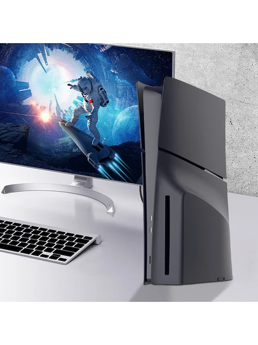 Замена панели для PS5 Slim Disc, черная, черный