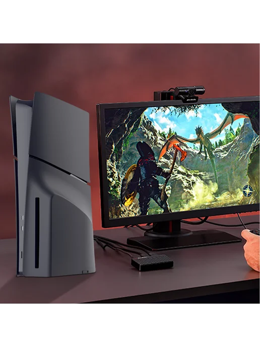 Замена панели для PS5 Slim Disc, черная, черный, фото 2
