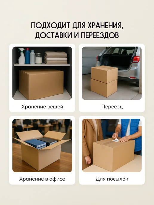 Палитра Уюта Коробки картонные для переезда с ручками 10 шт, вариант, фото 4