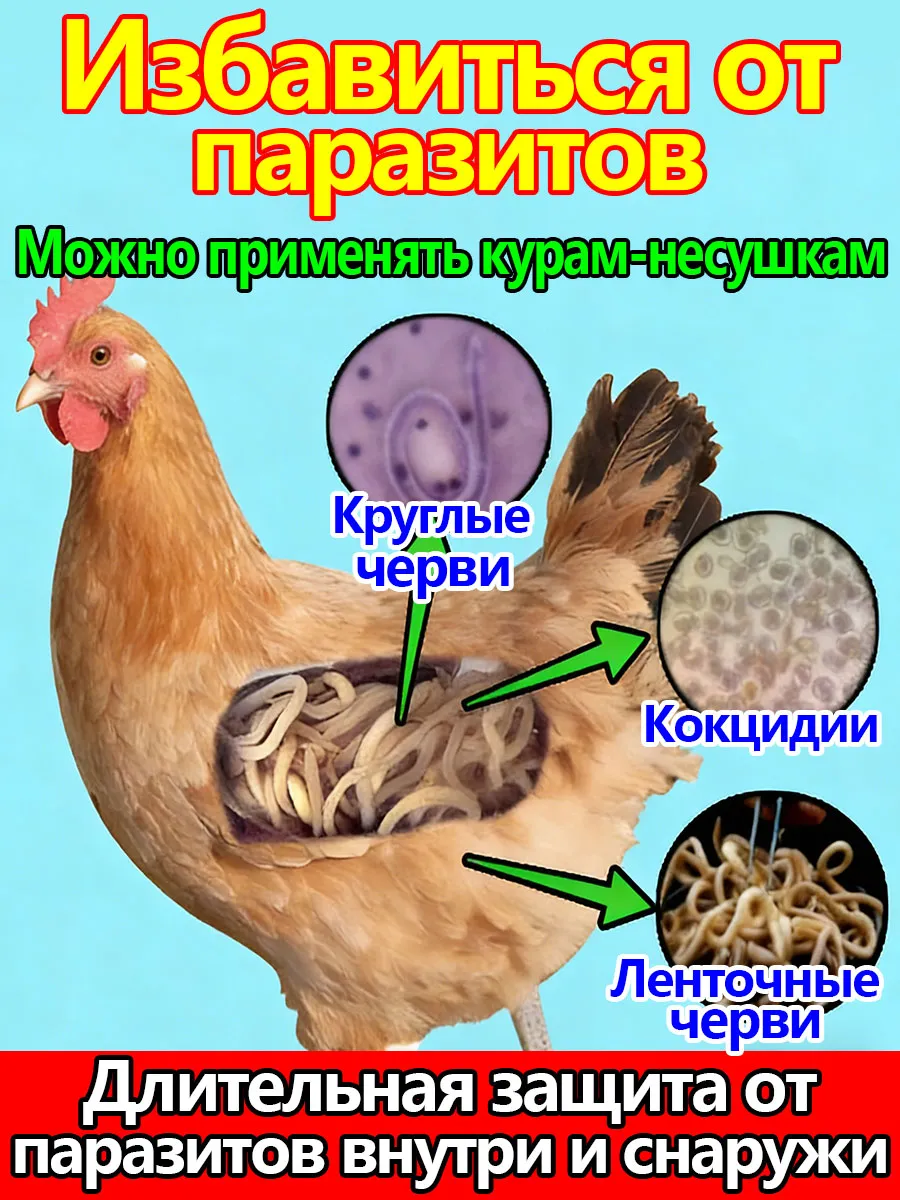 2-в-1 от блох, клещей и глистов для птицы