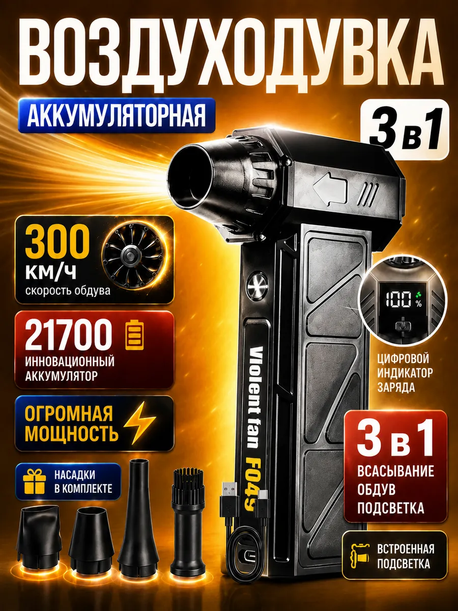 Воздуходувка аккумуляторная мощная для пк