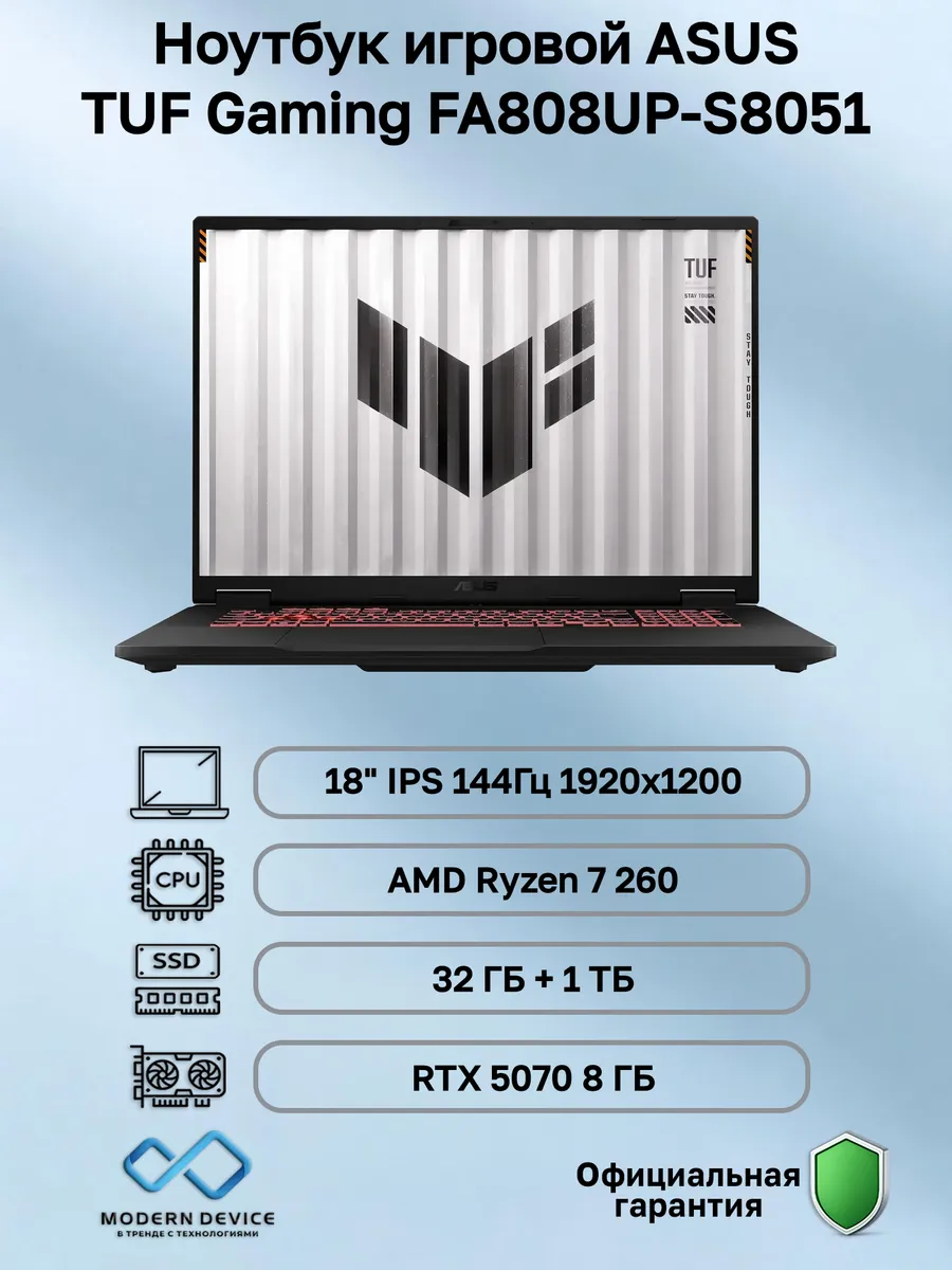 Ноутбук игровой TUF Gaming FA808UP-S8051 (90NR0NL1-M002U0)