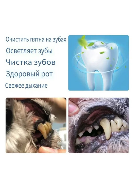 Зубная паста для собак кошек с щеткой для домашних животных, вариант, фото 3