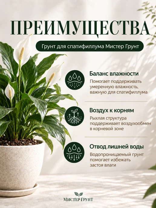 Мистер Грунт Грунт для спатифиллума,5л Люкс, 5 л, фото 7