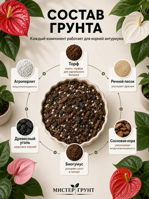 Мистер Грунт Грунт для антуриума 5л Люкс, 5 л, фото 3