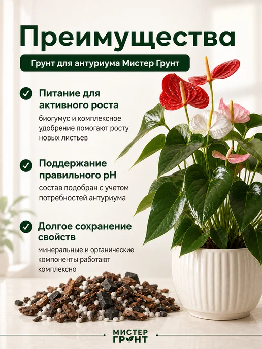 Мистер Грунт Грунт для антуриума 5л Люкс, 5 л, фото 5