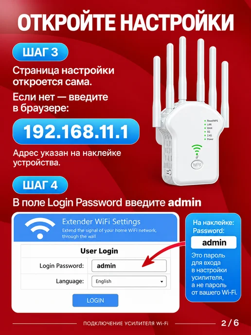 Sava Усилитель интернета WiFi сигнала, репитер ретранслятор, белый, фото 6