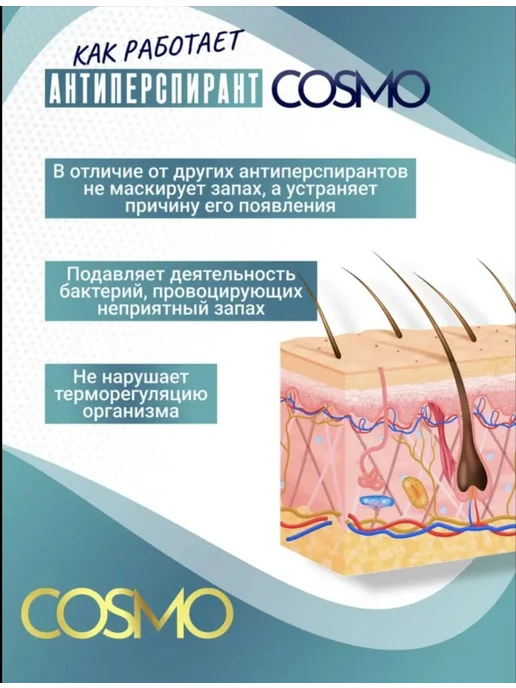COSMO Антиперспирант шариковый, 50 мл, фото 3