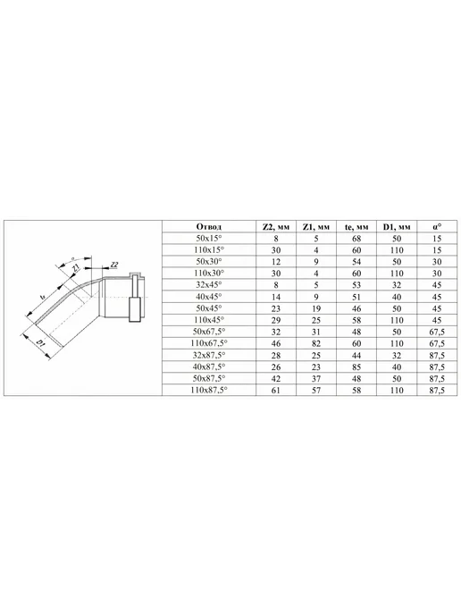 Отвод VALFEX 45 градусов, 110 мм, внутренняя канализация, серый, фото 3