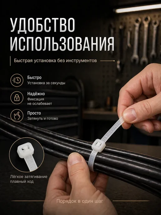 РИККА стяжки для дома проводов и растений универсальные, белый, фото 4