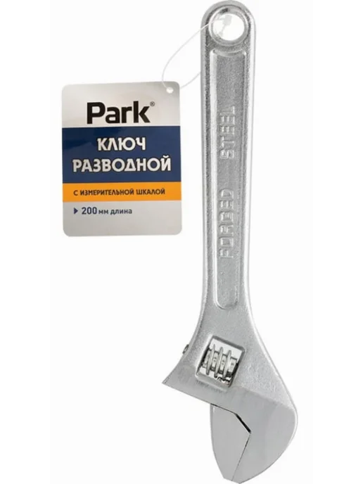 PARK Ключ разводной Парк с измерительной шкалой, 105467, серый
