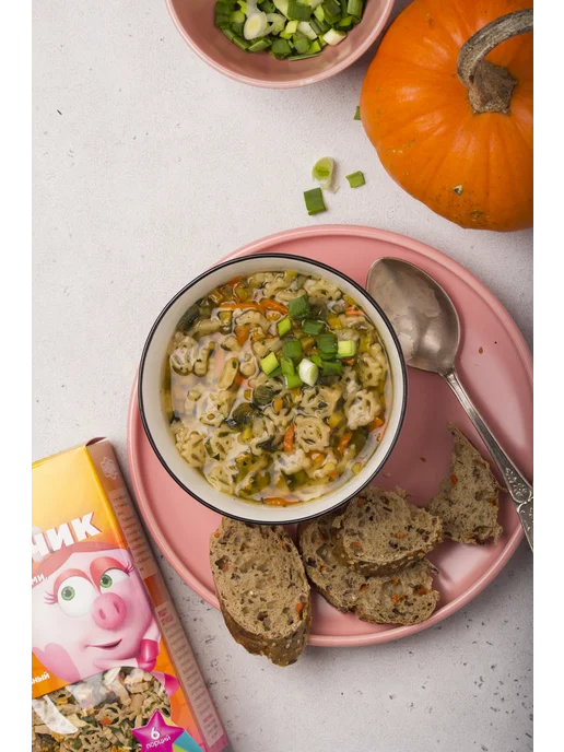 Гурмайор Детский супчик Смешарики с макарошками, морковкой и кабачком, вариант, фото 3