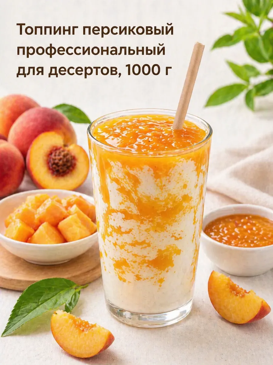 Топпинг персиковый профессиональный для десертов, 1000 г