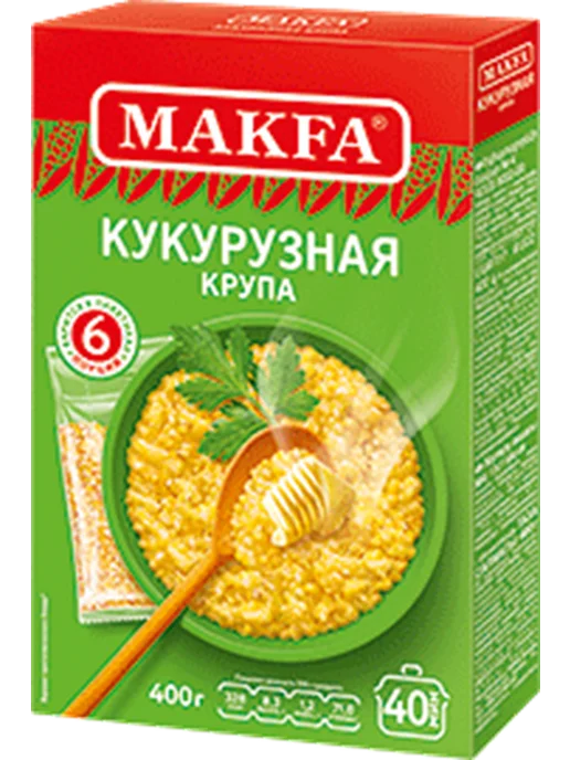 Makfa Крупа кукурузная в варочных пакетиках, 400г х3шт, 400 г, 3 шт, фото 2