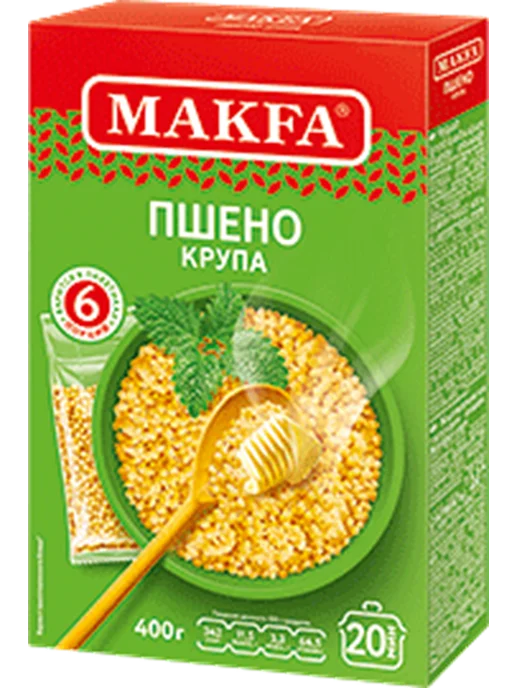 Makfa Крупа пшено в варочных пакетиках, 400г х3шт, 400 г, 3 шт, фото 2