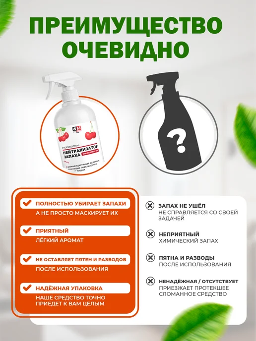 Win Master Поглотитель запахов с дезинфицирующим действием, вишня, белый, фото 5