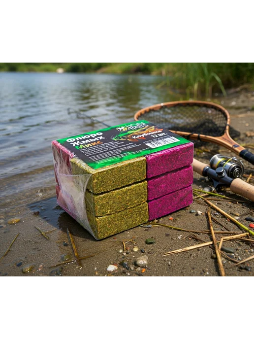 Lion Baits Флюро жмых макуха микс 12 брусков Торех, 12 шт, фото 2