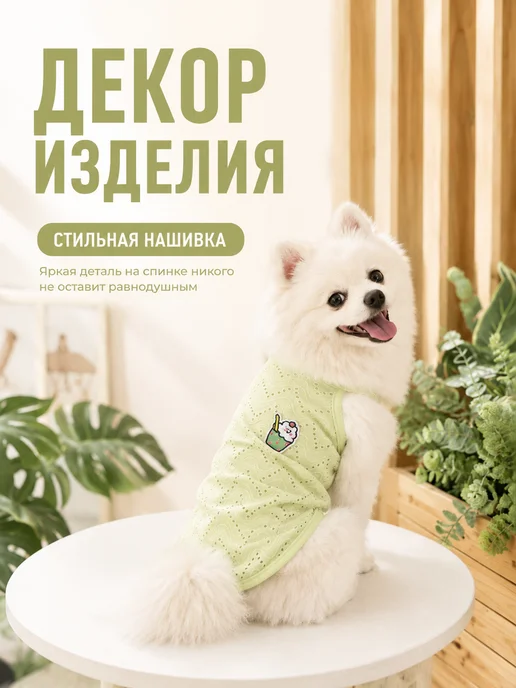 ЛКЛаб Майка для собак мелких средних пород одежда для котов, зеленый, фото 6