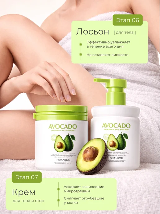 SADOER OFFICIAL Подарочный набор косметики бьюти бокс 12в1 с авокадо, зеленый, фото 6