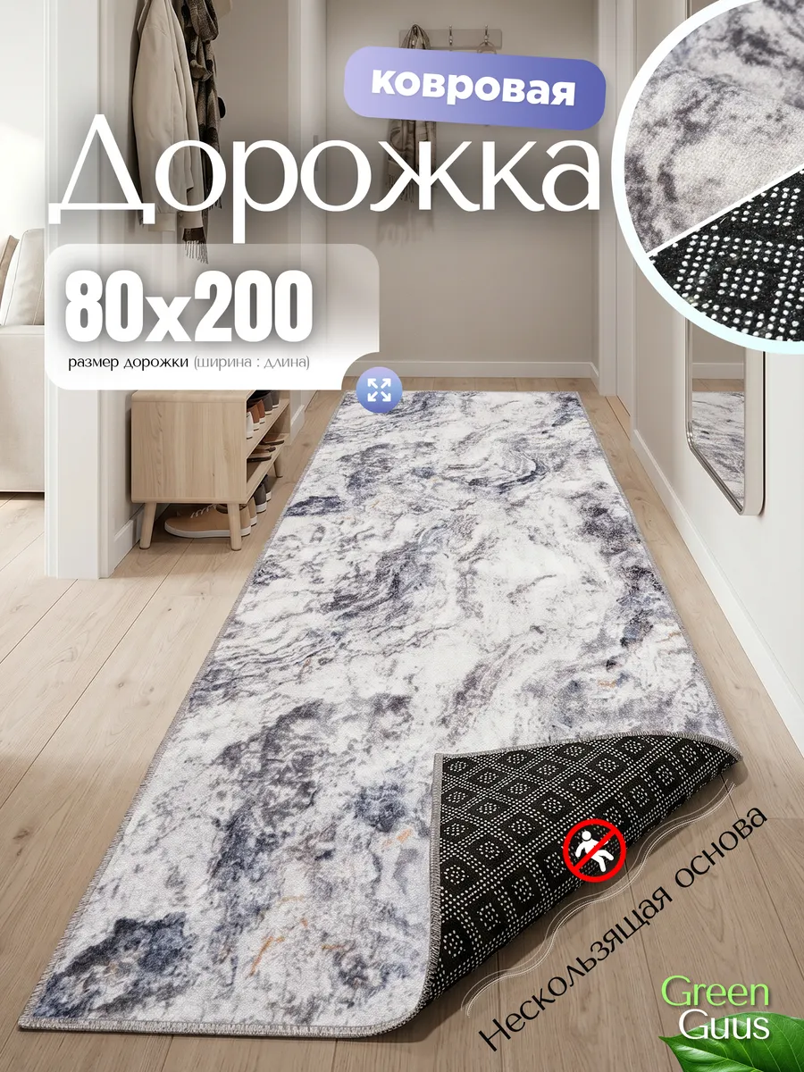 Ковер на пол резиновая основа в гостиную 80х200