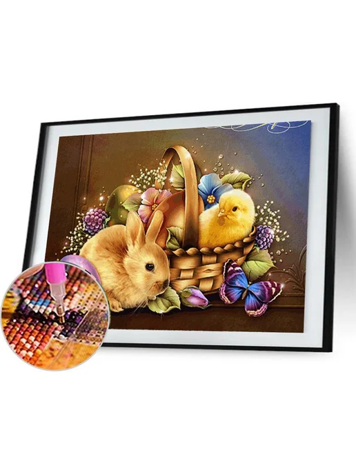 5D DIY Алмазная мозаика Easter цыпленок кролик полный набор, вариант, фото 2