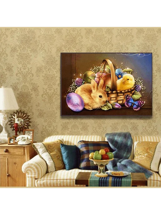 5D DIY Алмазная мозаика Easter цыпленок кролик полный набор, вариант, фото 4