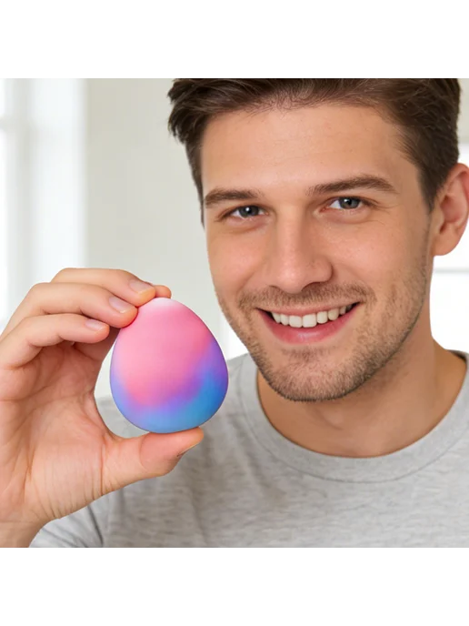 Мягкий антистресс Egg шар, для снятия напряжения, розов, розовый, фото 5