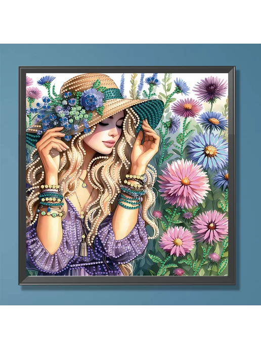 5D DIY частичная алмазная мазаика цветы 30x30 см, 30x30 см, фото 3