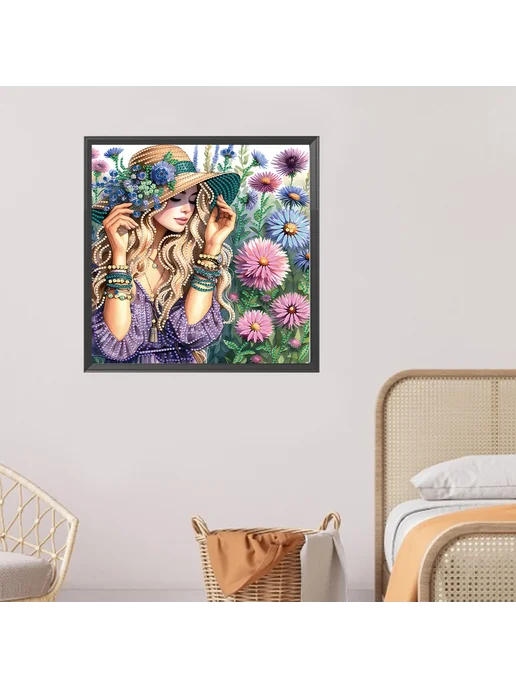 5D DIY частичная алмазная мазаика цветы 30x30 см, 30x30 см, фото 5