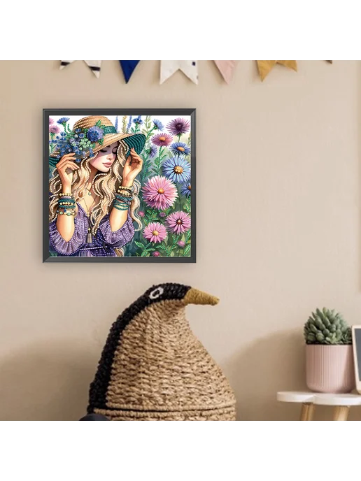 5D DIY частичная алмазная мазаика цветы 30x30 см, 30x30 см, фото 6