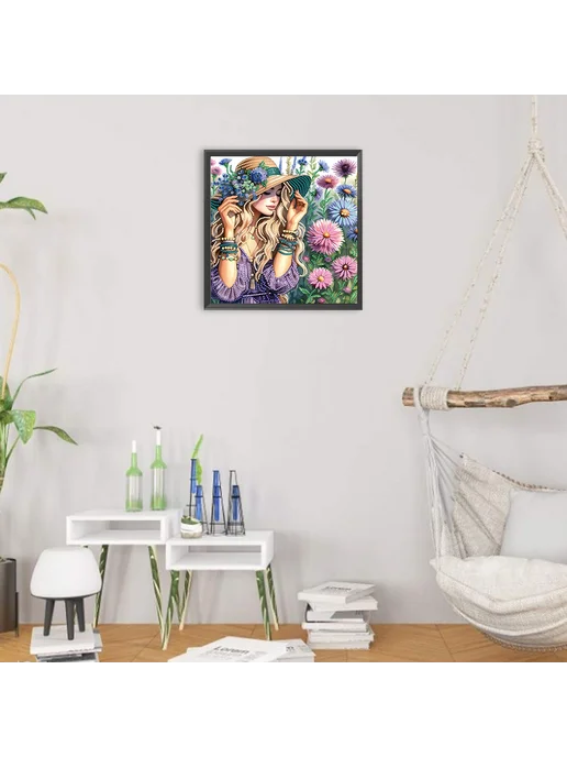 5D DIY частичная алмазная мазаика цветы 30x30 см, 30x30 см, фото 7