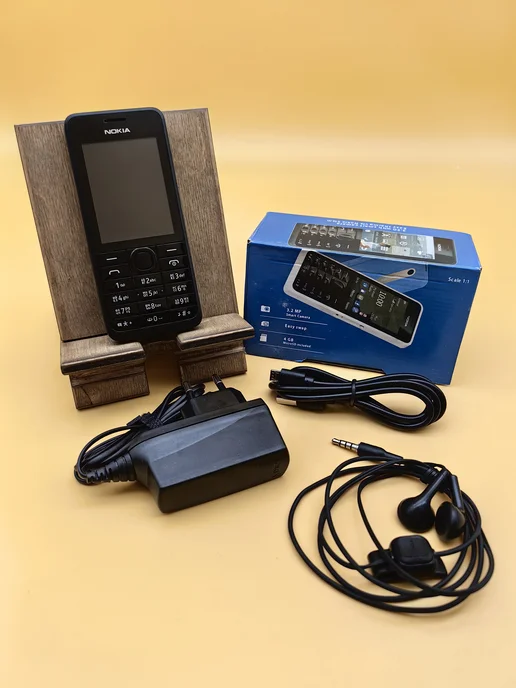 nokia Кнопочный мобильный телефон 301, черный, фото 3