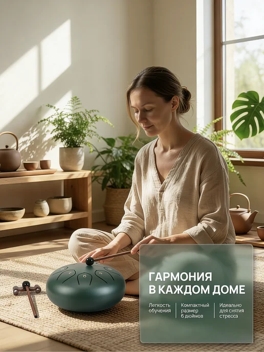 глюкофон 6" 8 нот набор для начинающих, ноты + молоточки, зеленый, фото 4
