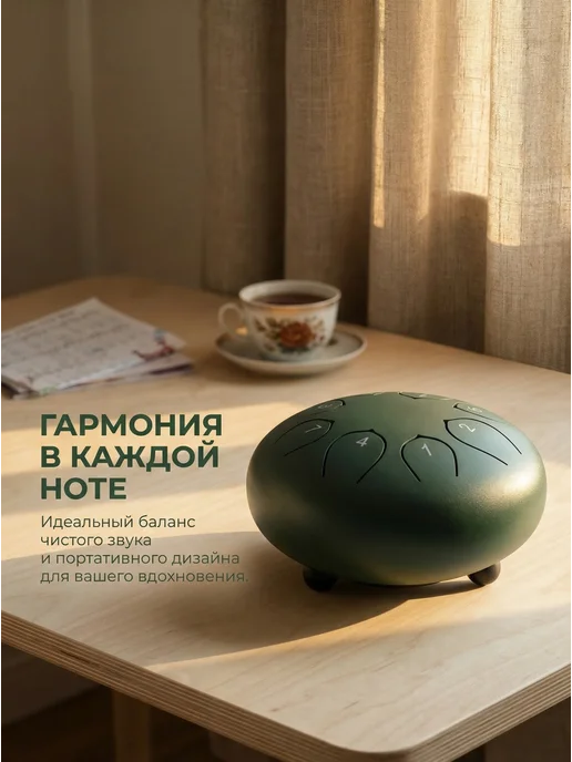 глюкофон 6" 8 нот набор для начинающих, ноты + молоточки, зеленый, фото 7